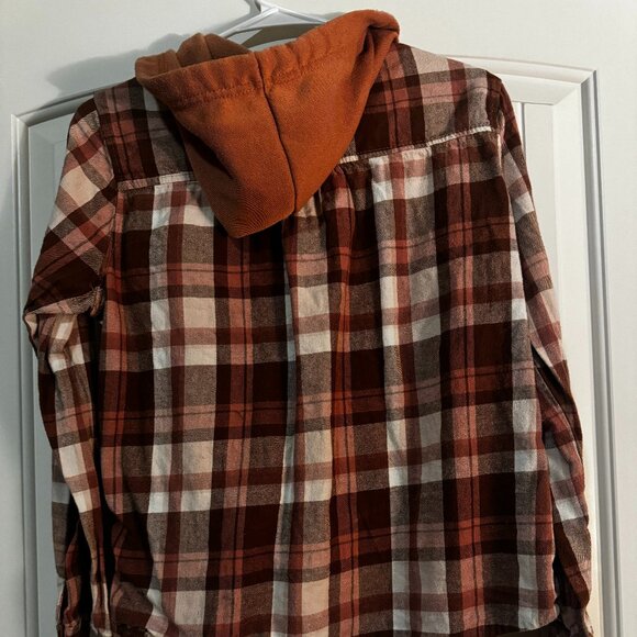 Passport lightweight flannel button-up jacket with hood - Picture 5 of 5